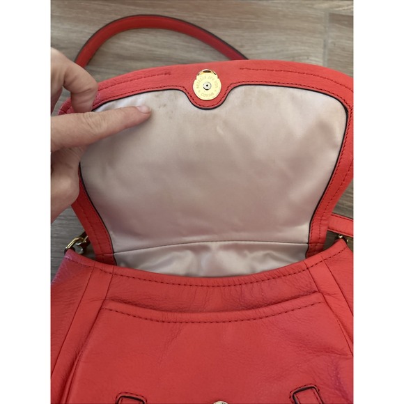 Coach Leather Madison Annabelle Papaya Pebbled Handbag Crossbody Bag In Box - Picture 3 of 16